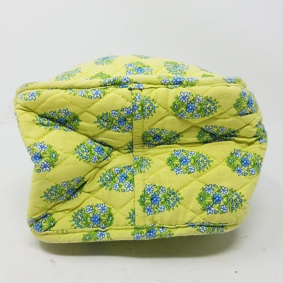 Vera Bradley bag lime green with blue‎ floral quilted lunch sack - Picture 5 of 10
